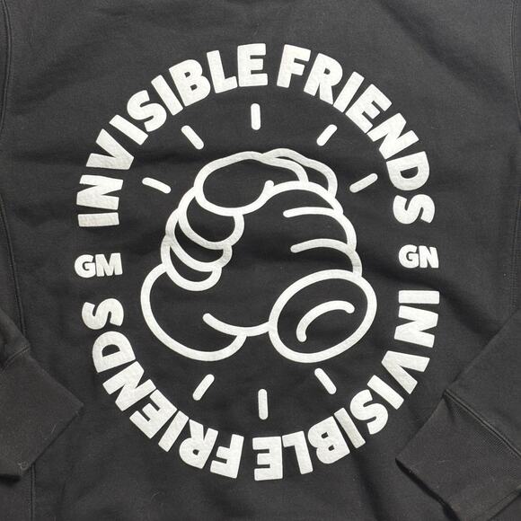 Invisible Friends Black Hoodie Medium Limited Drop Streetwear Merch - Picture 3 of 6